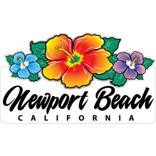 Newport Beach CA Triple Hibiscus Sticker