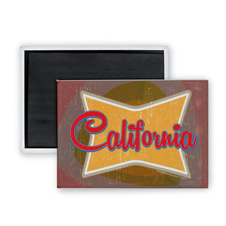 California Retro Squeezed Rectangle (01215) Rectangle Badge Magnet