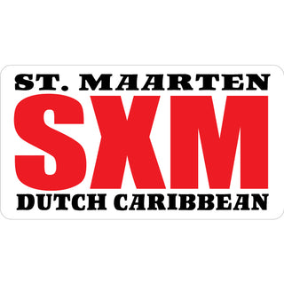 St. Maarten Dutch Caribbean   Fat Red Letters Sticker