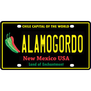 Alamogordo  New Mexico   Black Chile License Plate Sticker