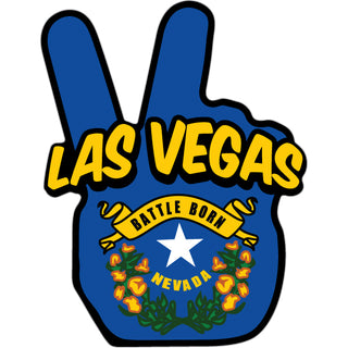 Las Vegas  NV   Flag Peace Fingers Sticker