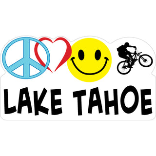 Lake Tahoe Peace Heart Happy Bike Sticker
