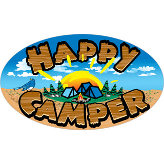 Novelty Happy Camper Sticker