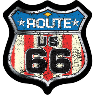 Route 66   Flag Shield Sticker