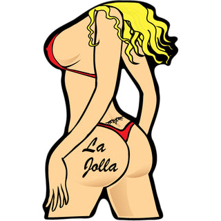 La Jolla   Red Bikini Backside Sticker