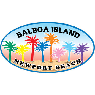 Balboa Island  CA   8 Color Palms Sand Sticker