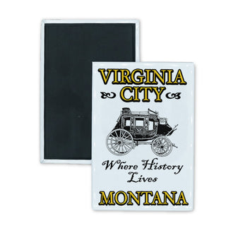 Virginia City  Montana   Stagecoach Where History Lives Rectangle Badge Magnet