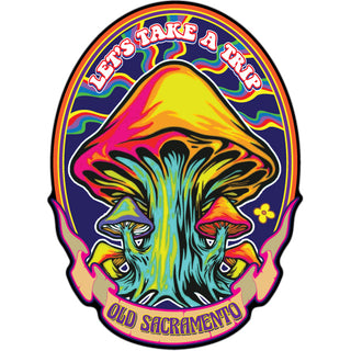 Old Sacramento Mushroom Groovy Sticker