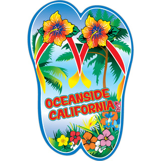 OK4 Oceanside California Floral Flip Flops (1 00079 0164) Sticker