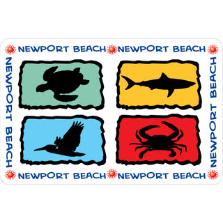 OK4 Newport Beach 4 Animals Silhouettes (46687) Sticker