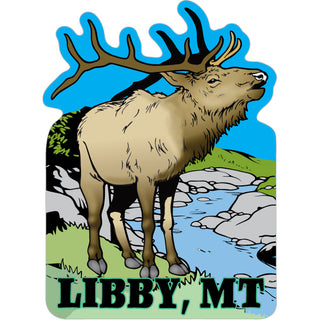 Libby  Montana   Montana Elk Vertical Sticker