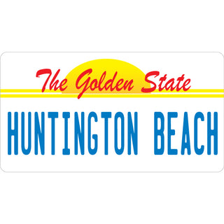 Huntington Beach  CA   Golden State License Plate Sticker
