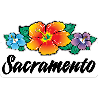 Sacramento   Triple Hibiscus Sticker