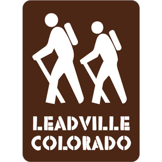 Leadville Colorado Brown Hiking Sign Sticker