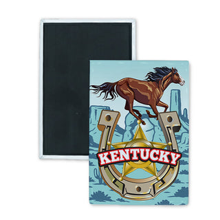 Kentucky   Horseshoe Horse Rectangle Badge Magnet