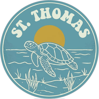 ST THOMAS SEA TURTLE CIRCLE Sticker