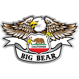 Big Bear   Eagle Holding Flag Shield Sticker