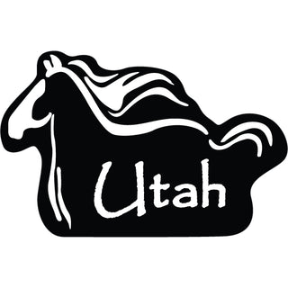 Utah Horse Black and White Silhouette Sticker
