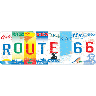 Route 66   Multi State License Plates Sticker