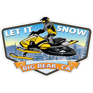 Big Bear  CA   Snowmobile Let it Snow Sticker