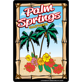 OK4 Palm Springs  CA Bamboo Palms and Flowers Sticker