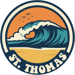 ST THOMAS WAVE CIRCLE BADGE Sticker