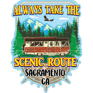 Sacramento California Scenic Route Home Sticker