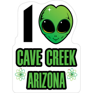 Cave Creek  Arizona   Alien Heart Head Sticker