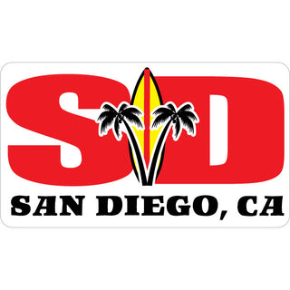 San Diego  CA   Red Fat Letters Sticker