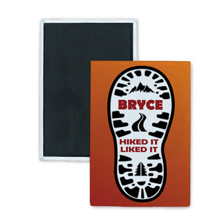 Bryce   Boot Print Hiked It Liked It Rectangle Badge Magnet
