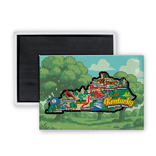 Kentucky   50 States Map Rectangle Badge Magnet
