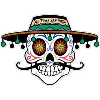 OK4 Old Town San Diego Skull with Hat Digital Single (00669) Sticker