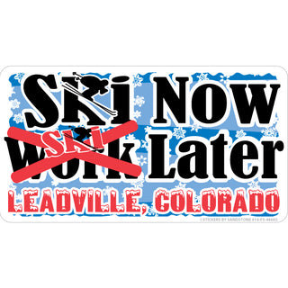 Leadville Colorado Ski Now Rectangle Sticker