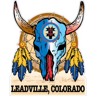 Leadville Colorado Skull Dream Catcher Sticker