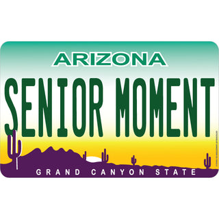 Senior Moment Arizona License Plate Sticker