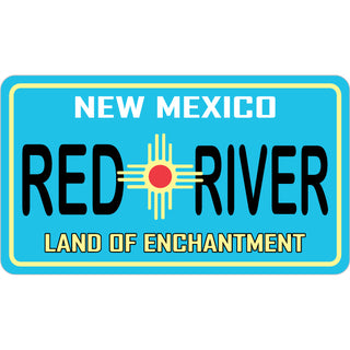Red River  New Mexico   Blue License Plate Sticker