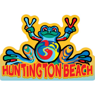 Huntington Beach   Peace Frog Sticker