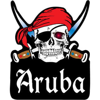 Aruba   Skull Crossing Swords Sticker