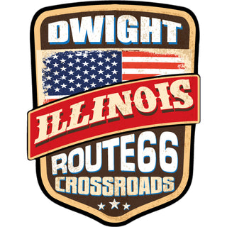 Dwight  Illinois   Route 66 Crossroads Shield Sticker