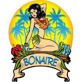 Bonaire   Kneeling Aloha Girl Sticker