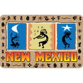 New Mexico   3 Kokopelis & Boarder Rectangle Sticker