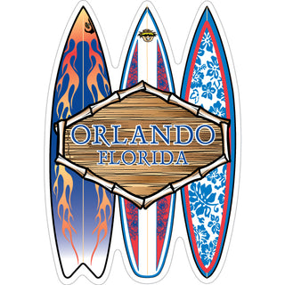 OK4 Orlando  FL 3 Surfboards Vertical (00194) Sticker