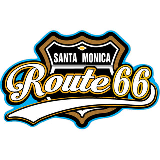 Santa Monica   Route 66 Blue & Brown Shield Sticker