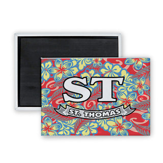 St Thomas Floral Filled Rectangle Badge Magnet