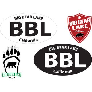 Big Bear Lake Ovals  Paws  and Shields Sticker