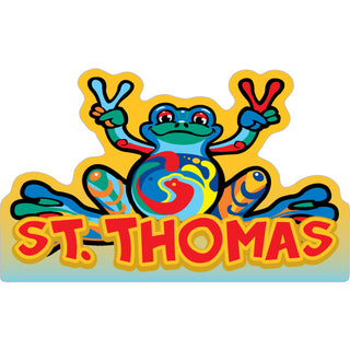 ST THOMAS PEACE FROG Sticker