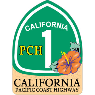 California   PCH 1 Flower Sign Sticker