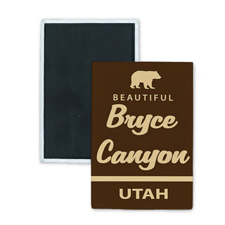Bryce Canyon  Utah   Brown Angled Park Sign Rectangle Badge Magnet