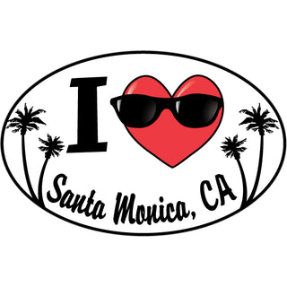 Sant Monica I Heart with sunglasses Sticker
