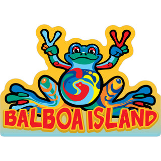 Balboa Island Peace Frog Sticker